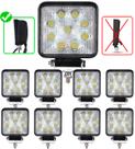 Kit 8 Farol Milha 9 Led 27w 12v/24v Quadrado Off-road 6000k Trilha Carro Jeep Atv Suv Trator Caminhões Moto Universal Kit 8 Farol Milha 9 Led 27w 12v/24v Quadrado Off-road 6000k Trilha Carro Jeep Atv Suv Trator Caminhões Moto Universal