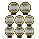 Kit 8 Farol Milha Led Redondo 72w Pisca Âmbar Seta 10-36v