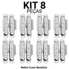 Kit 8 Fechos Automáticos Stam Niquelado para Janelas Madeira Alumínio e Ferro Alta Resistência