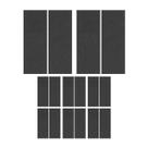 Kit 8 Feltro Adesivo Retangular 127x51mm Preto Com 2 Unid