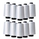 Kit 8 Fios Para Maquina Overloque 500G Cada Branco Costura Overloque