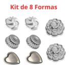 Kit 8 Formas Com 2 Forma Gomada 2 Forma Vulcão 2 Forma Margarida e 2 Forma Coração Ballerine