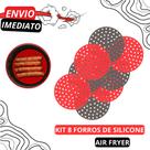 Kit 8 FORROS de Silicone AIR FRYER 20cm Redondo Linha PREMIUM Máxima Qualidade