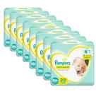 Kit 8 Fralda Descartável Pampers Premium Care Recém-Nascido RN+ 160 Tiras