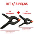 Kit 8 Grampos Pregador 4x 3 Pol. + 4x 6Pol. Garra Pinça Presilha Grampo Foto Marcenaria