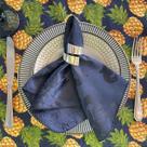 Kit 8 Guardanapo em Jacquard Azul Marinho 40x40cm