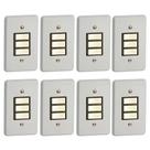 Kit 8 Interruptor Simples Horizontal 10a/250v Cinza Pial