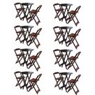Kit 8 Jogos de Mesa Bistrô de Madeira com 2 Cadeiras Dobravel Ideal para Bar e Restaurante Imbuia