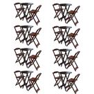Kit 8 Jogos de Mesa Bistrô de Madeira com 2 Cadeiras Dobravel Ideal para Bar e Restaurante Imbuia