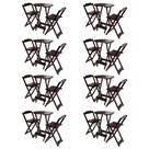 Kit 8 Jogos de Mesa Bistrô de Madeira com 2 Cadeiras Dobravel Ideal para Bar e Restaurante Tabaco