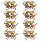 Kit 8 Jogos de Mesa com 4 Cadeiras de Madeira Dobravel 120x70 Ideal para Bar e Restaurante - Mel