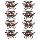 Kit 8 Jogos de Mesa com 4 Cadeiras de Madeira Dobravel 60x60 Ideal para Bar e Restaurante - Imbuia