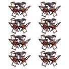 Kit 8 Jogos de Mesa com 4 Cadeiras de Madeira Dobravel 60x60 Ideal para Bar e Restaurante - Imbuia