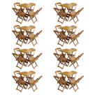 Kit 8 Jogos de Mesa com 4 Cadeiras de Madeira Dobravel 60x60 Ideal para Bar e Restaurante -mel