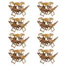 Kit 8 Jogos de Mesa com 4 Cadeiras de Madeira Dobravel 60x60 Ideal para Bar e Restaurante -mel