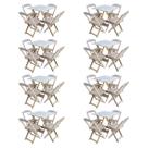 Kit 8 Jogos de Mesa com 4 Cadeiras de Madeira Dobravel 70x70 Ideal para Bar e Restaurante - sem Pint