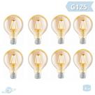 Kit 8 Lâmpadas Filamento Led Retro Vintage G125