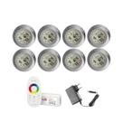 KIT 8 LED 9W RGB CENTRAL E FONTE 12v P ILUMINAÇÃO PISCINA