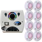 Kit 8 LED Piscina RGB Colorido SMD 5W + Central Wifi Sodramar