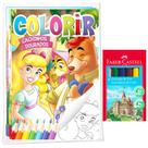 Kit 8 Livrinhos Colorir Contos De Fadas Clássicos + 6 Mini Ecolápis De Cor Coleção Ler E Colorir Ideal P/ Lembrancinha - Rideel Bicho Esperto
