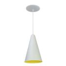 Kit 8 Luminária Pendente Cone Com Interior Amarelo Com Fiação 110/220v Kit 8 Luminária Pendente Cone Com Interior Amarelo Com Fiação 110/220v