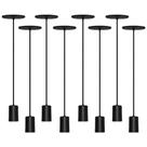 Kit 8 Luminaria Pendente Simples Cabo 80cm Preto Vintage
