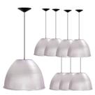 Kit 8 Luminárias Para Galpão Industrial 12 Pol 30cm Cristal Cabo 1,1M