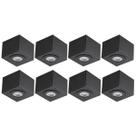 Kit 8 Luminárias Quadradas 13x10,5cm Preto Bivolt Plafon