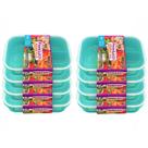 Kit 8 Marmitas Plástica Hermética Com Trava E Divisória 1L