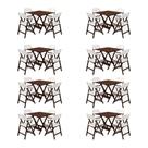 Kit 8 Mesas Dobráveis Elegance 4 Lugares 6 Ripas com Cadeiras Imbuia 70x70 Mega Madeira Kit 8 Mesas Dobráveis Elegance 4 Lugares 6 Ripas com Cadeiras Imbuia 70x70 Mega Madeira