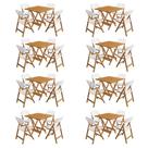 Kit 8 Mesas Dobráveis Elegance 4 Lugares Tampo 8 Ripas Natural 70x70 Assento Polipropileno Branco Kit 8 Mesas Dobráveis Elegance 4 Lugares Tampo 8 Ripas Natural 70x70 Assento Polipropileno Branco