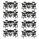 Kit 8 Mesas Dobráveis Elegance 70x70 8 Ripas Madeira com 4 Cadeiras Base Preto Mega Madeira Kit 8 Mesas Dobráveis Elegance 70x70 8 Ripas Madeira com 4 Cadeiras Base Preto Mega Madeira