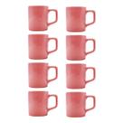 Kit 8 Mini Canecas Chá Rosa 80mL Xícara Café Expresso