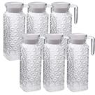 Kit 8 Mini Jarra Vidro Grosso Com Tampa Água Suco Refresco 600ml