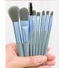 Kit 8 Mini Pincéis De Maquiagem Em Estojo Compacto Azul