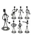 Kit 8 Miniaturas Músicos em Metal Decoração Criativa Unica