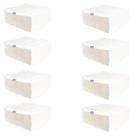 Kit 8 Organizador de Gavetas Guarda Roupa Multiuso Branco