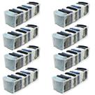 Kit 8 Organizador de Gavetas Transparente e Branco 11 Nichos Colmeia 10x34x10 123Organizei