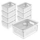 Kit 8 Organizador Geladeira Pote C/ Tampa E Cesto Legumes Frutas 2,2l