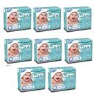 Kit 8 pacotes fraldas infantis com 18 tiras lippy baby - m - total 144 fraldas