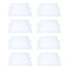 Kit 8 Painel LED Embutir Quadrado Luz Branca 6500K 24W 29cm