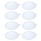 Kit 8 Painel LED Embutir Redondo Luz Quente 3000K 12W 17cm
