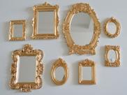 Kit 8 Pç Molduras Resina D119 Espelho Vintage Parede Provençal Rosa Dourado Preto Branco Hall Kit 8 Pç Molduras Resina D119 Espelho Vintage Parede Provençal Rosa Dourado Preto Branco Hall