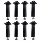 Kit 8 Pé Para Móveis Regulável Quadrado Preto 15cm em Metal