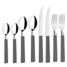 Kit 8 Peças Faqueiro Talheres Inox Riviera Brinox Cinza