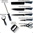 Kit 8 Peças Gourmet Churrasco Aço Inox Utensílios Cozinha