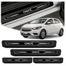 Kit 8 Peças Soleira De Porta RESINADA Gm Onix 2013 A 2020 - Preta