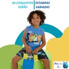 Kit 8 Peças Verão 4 camisas e 4 shorts Menino Kit 8 Peças Verão 4 camisas e 4 shorts Menino