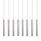 Kit 8 Pendente Luminária Tubo Alumínio Escovado 30 Cm