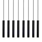Kit 8 Pendente Luminária Tubo Preto 30 Cm